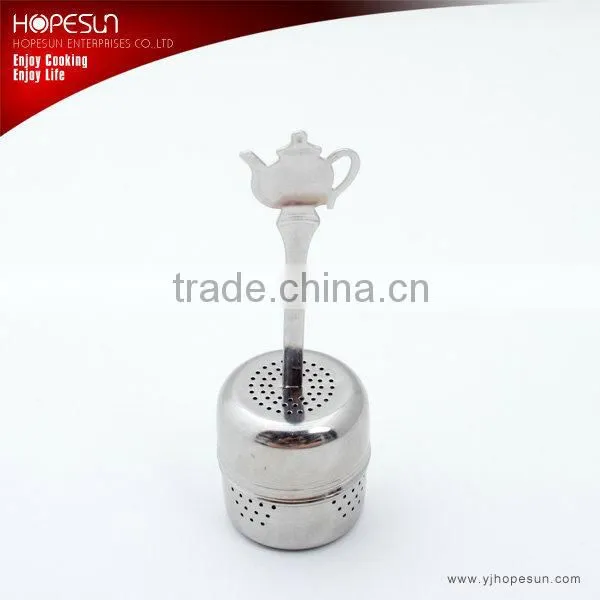 Stainless steel tea leaf isolator with handle