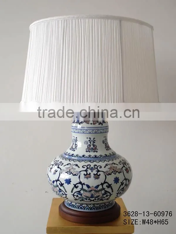 ceramic and wood base desk light fixtures