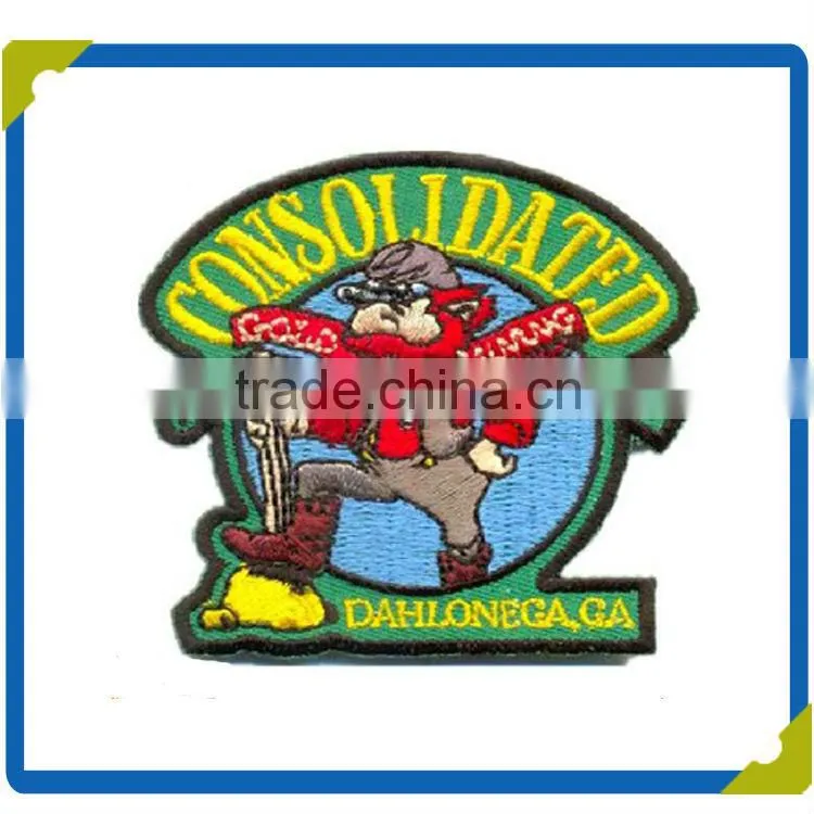 Fabric patch manufacturer hang embroidery badge for garment/cap