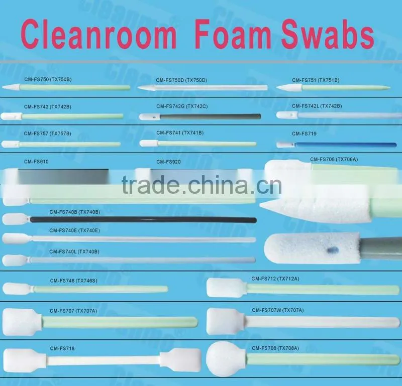 Long Handle small Foam Tipped Cleaning swabs ,swab for Cleaning Solution
