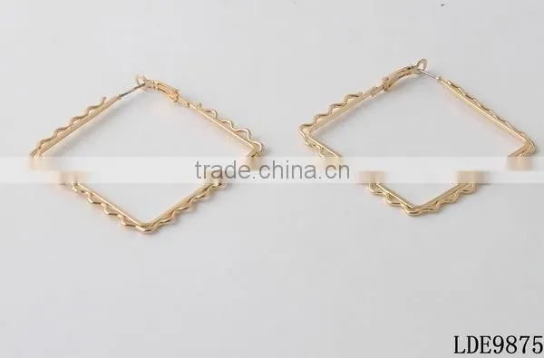 Square gold hoop earrings