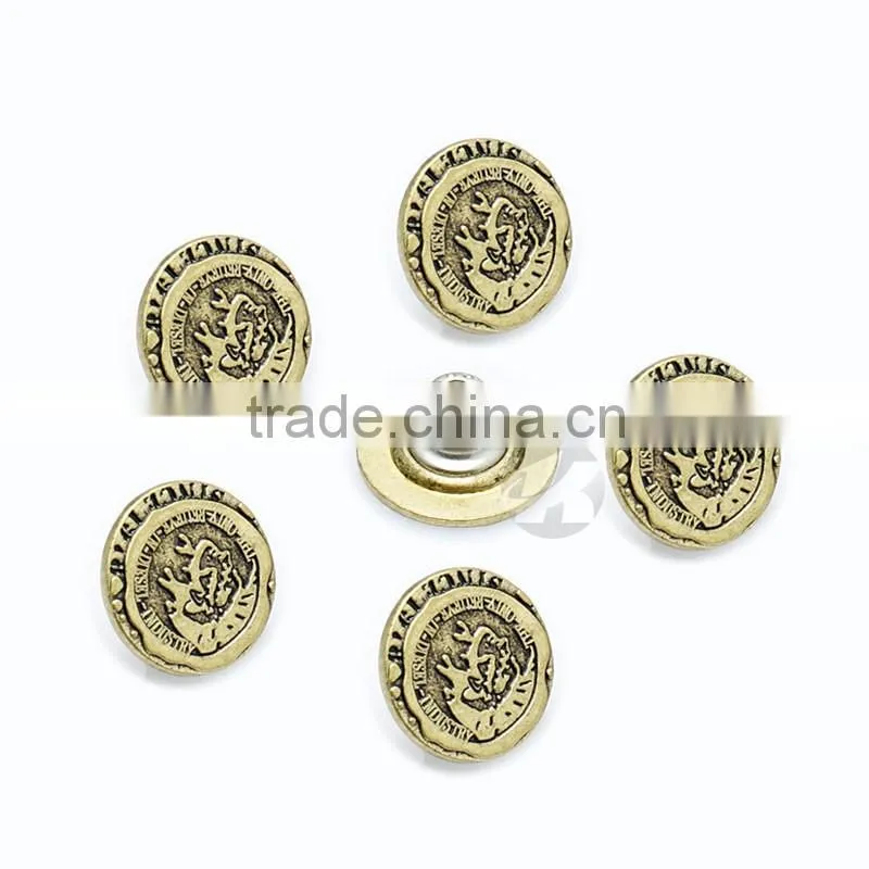Brass Antique Custom Metal Buttons For Garments