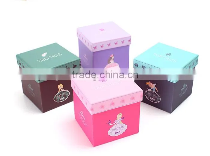 Drawer type cardboard paper packing gift boxes with handle
