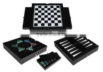 Amazing Double Use Backgammon And Chinese Checker PU Names Of Indoor Games
