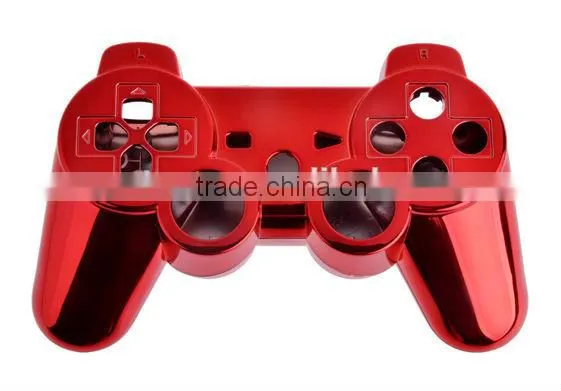 Red Chrome Faceplate for PS3 Wireless Controller Chrome housing for PS3 controller full shell and full set buttons