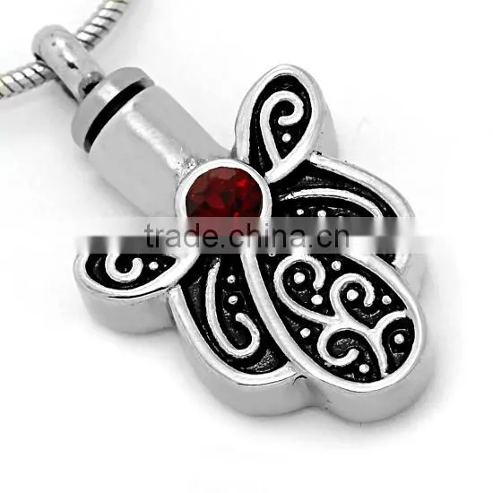 TKB-P1383A Ornate Polishing Stainless Steel Cremation Ashes Jewelry Best Selling Fashoin Set Ashes or Hair Butterfly Pendant