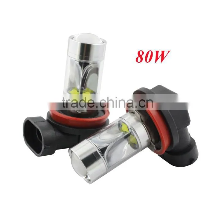Hot selling!! high brightness 80W Car Led Lights H8/H11/H16 waterproof mini led lights