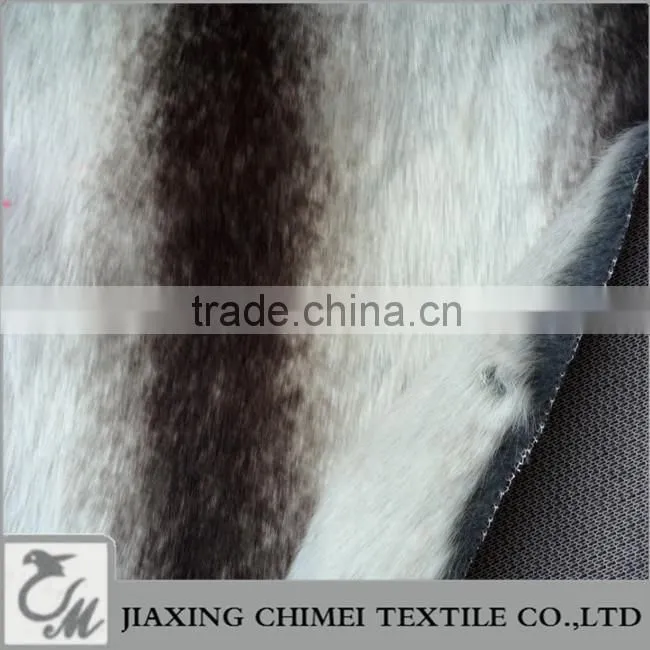 stripe printed acrylic faux fur for throw