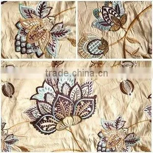 silk polyester embroidery home textile curtain fabric