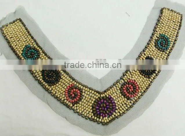 Metal beaded accessories embroidery neckline, blouse neck designs