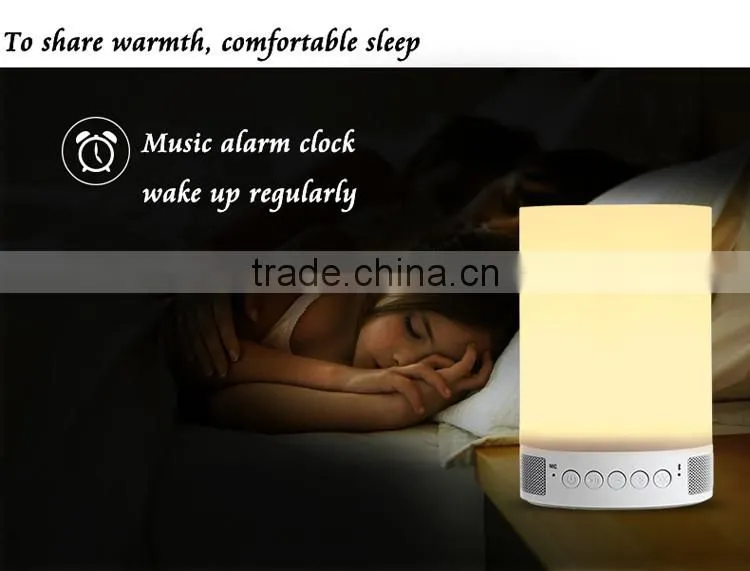 New gift portable led lamp bluetooth mini wireless speaker with alarm tf card time setting