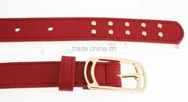 Women's Fashion leather stud belt with shiny accessories in yiwu