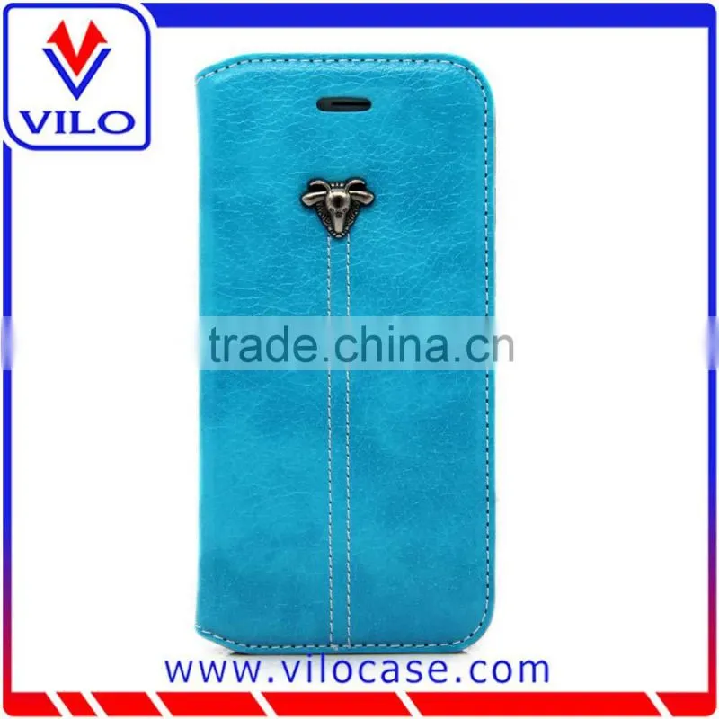 various colors combo Leather flip case for iphone 6s with card slot