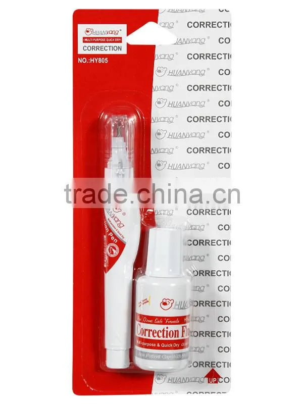 YIWU Market wite-out Metal tip Correction pen(HY-640+HY-602 Set) liquid corrector in blister card