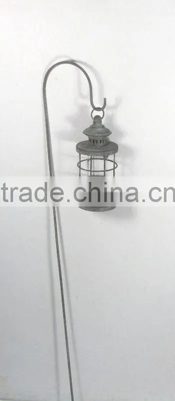 090204F-hanging round metal lantern w/stand