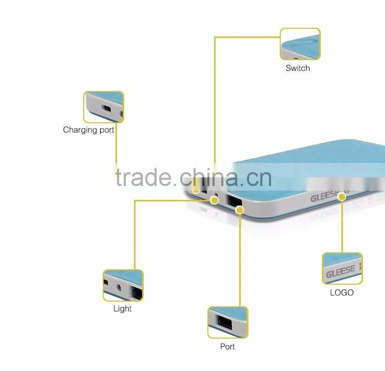New design universal smart 6000mah mobile power bank for smartphone 2016