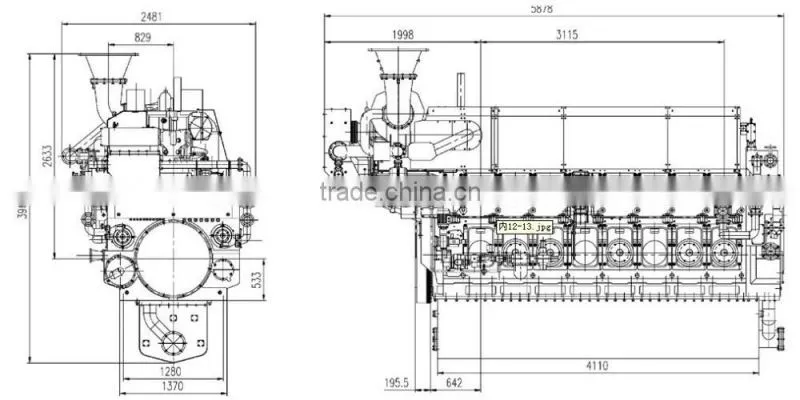 Zichai diesel engine ZC8270 Series with 8 cylinder