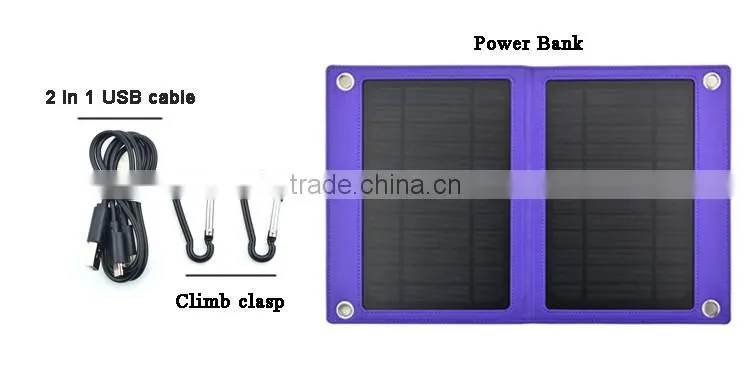 2016 newest charged product foldable solar charger 7W/flexible soalr panel usb