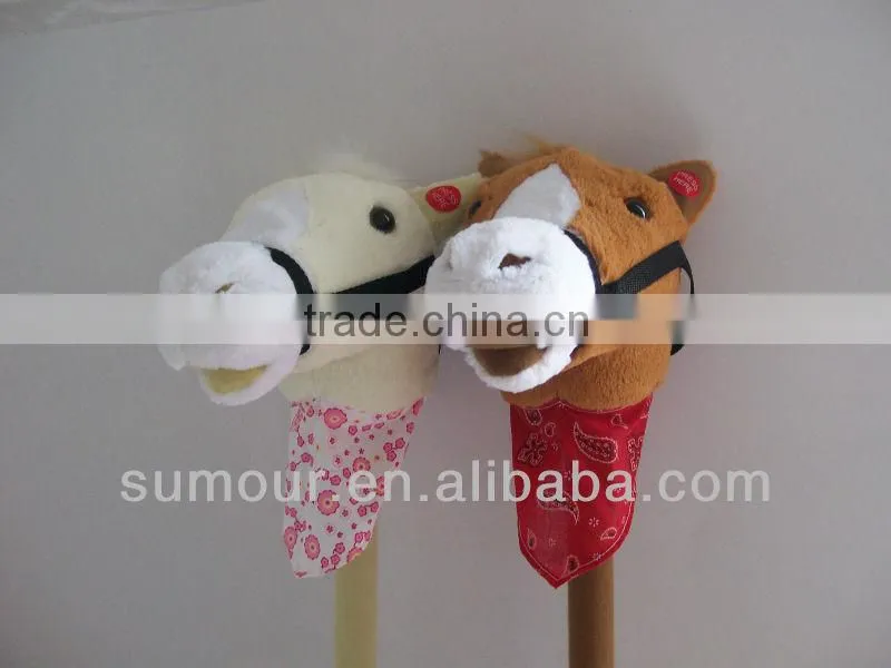 Plsuh Horse Head Stick Pink Horse toy
