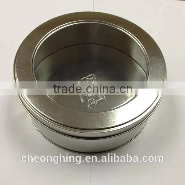 Wholesale round tin can with clear window