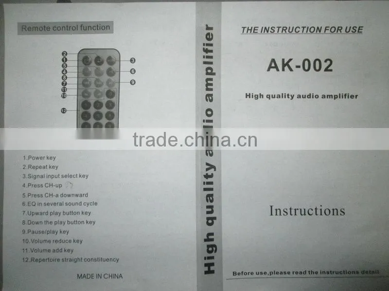 High quality audio amplifier AK-002 built-in speaker power amplifier