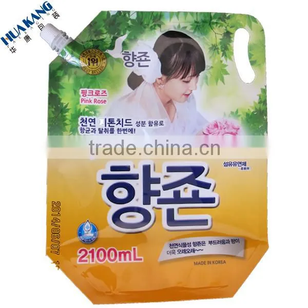 Chinese factory spout washing powder bag with handle