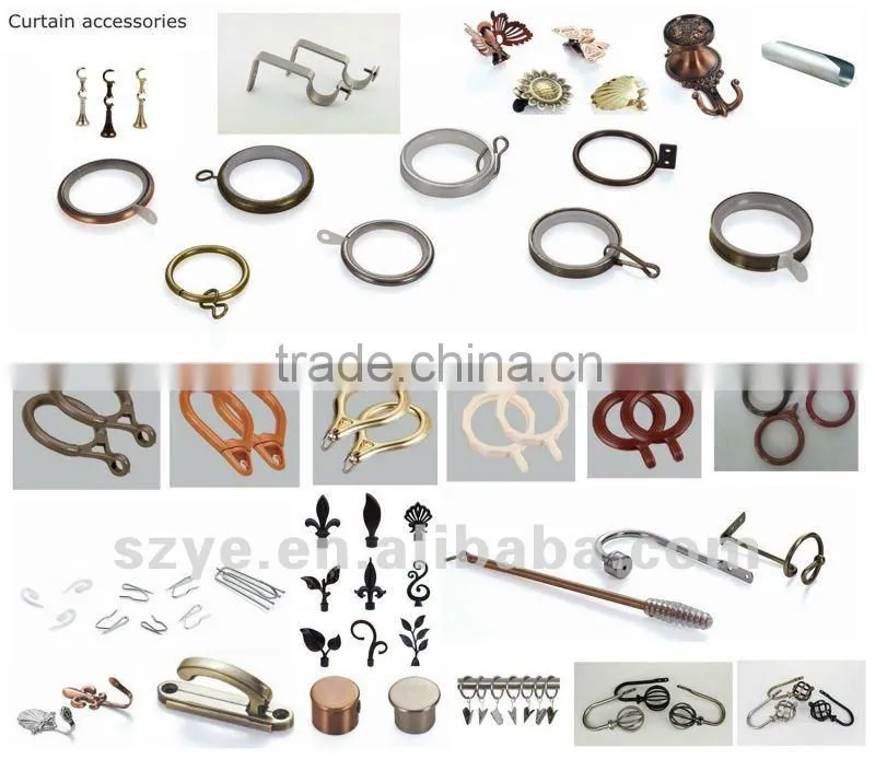 Curtain accessories AC copper iron single curtain rods bracket and hardware