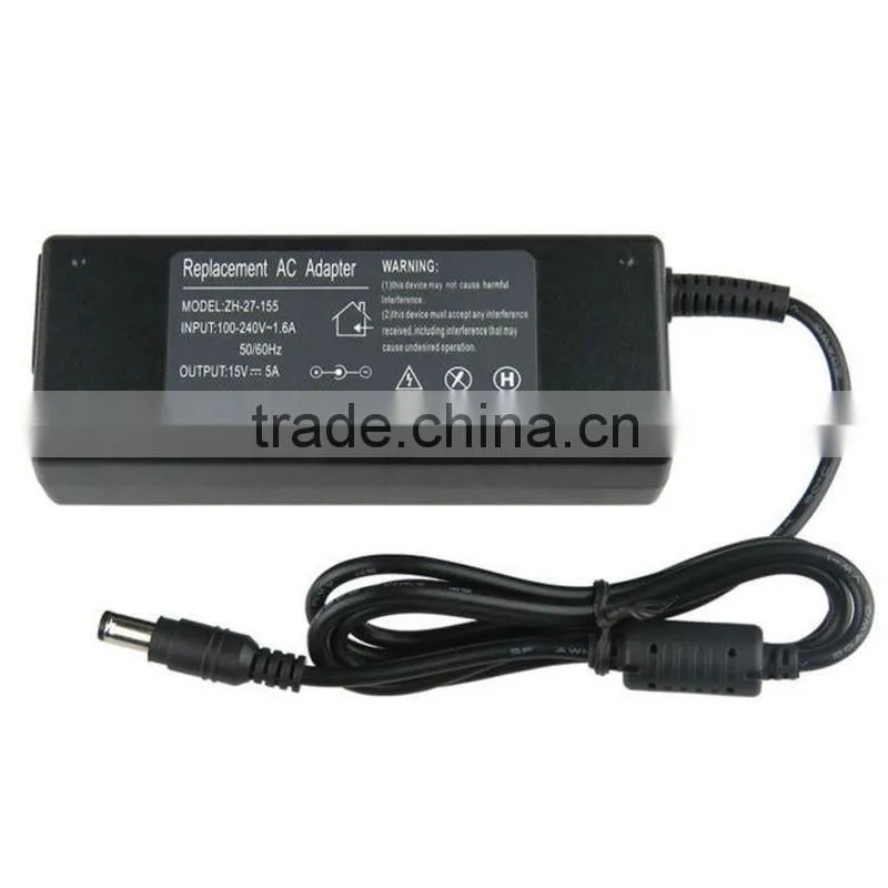 High Quality 75W 15V 5A 6.3*3.0 Laptop Charger for Toshiba Notebook