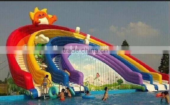 Happy Hop Inflatable Bouncer-9517 Giant Children Inflatabtable Super Crocodile Water Slide