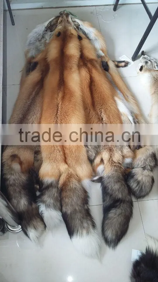 Real Silver Fur Skin / Natural Fox Fur Skin / Tanned Red Fox Fur Skin For Coat