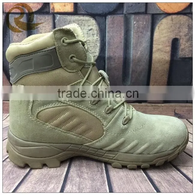 Wholesale Leather khaki waterproof short ankle army military tactical boots