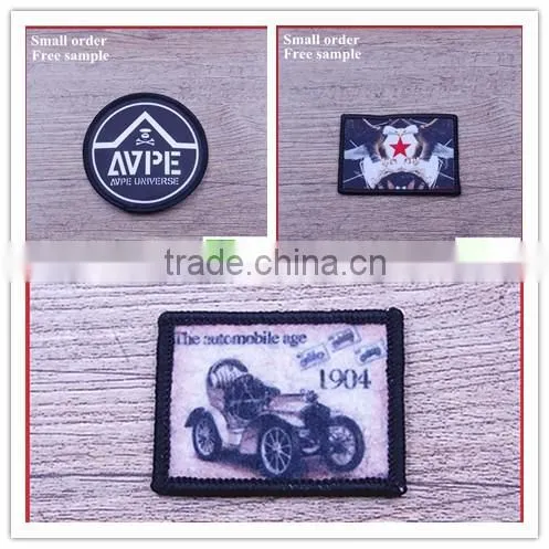 Sample private label price products printed flocking patch label