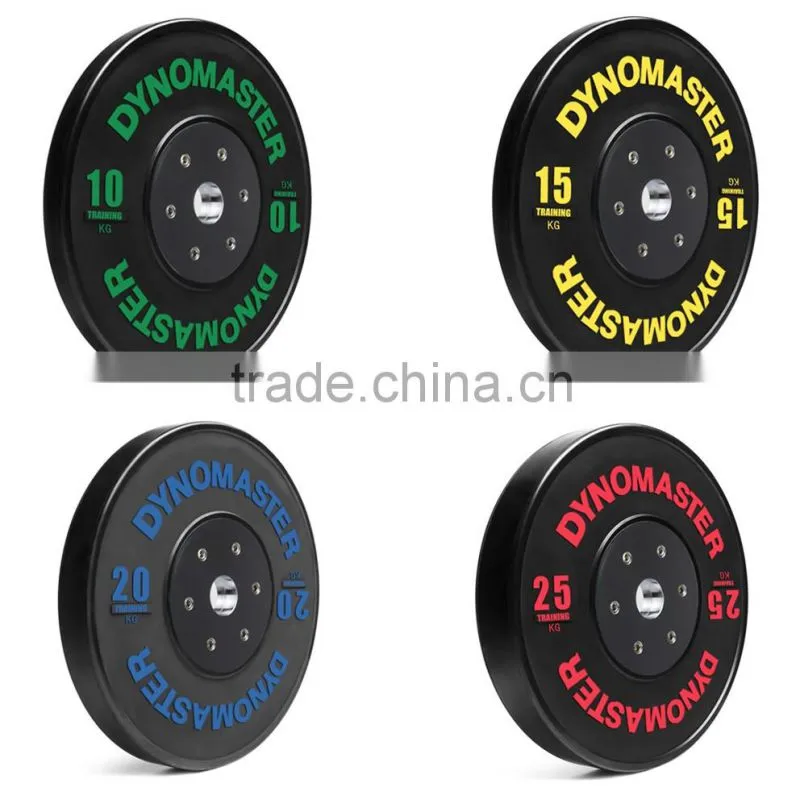 Standard fitness plate dynomaster fitness plate gym rubber weight plates coloured olympic weights
