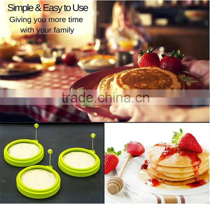 Round shape Silicone fried egg mold Pancake Rings, Eco-friendly and heat resistant Kitchenware Tools silicone egg mold