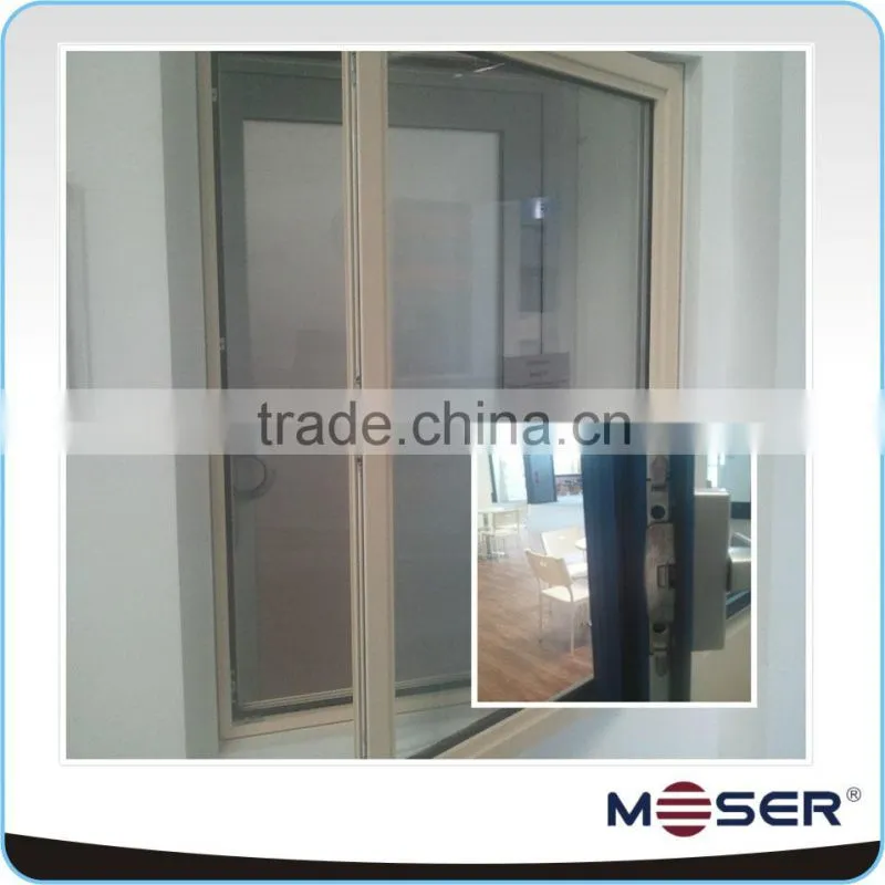Thermal break aluminum standard size white color double glazed windows for villa