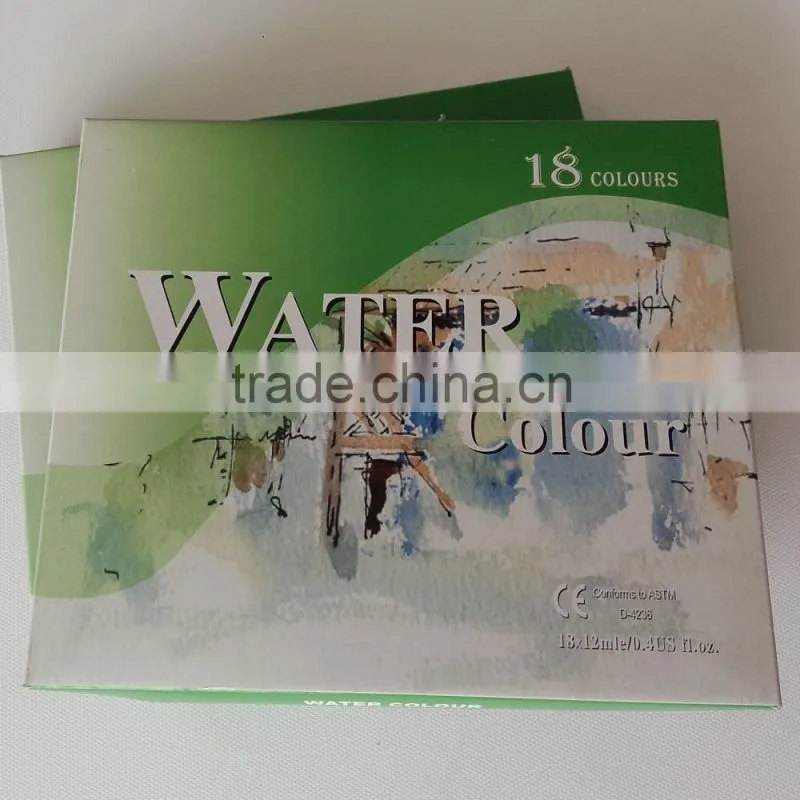 18 colour*12ml art material paint set artist water color