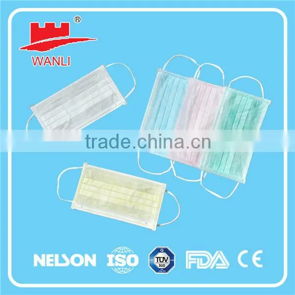 High quality 3ply disposable face mask with logo, medical face mask with tie with earloop