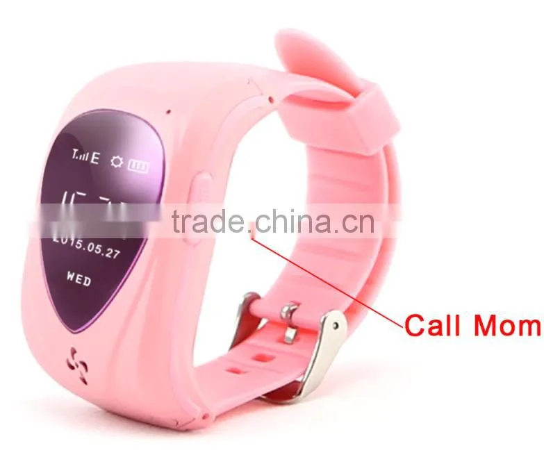 Students Wrist silicon water resistant location talking SOS panic button watch GPS Tracking kids Watch