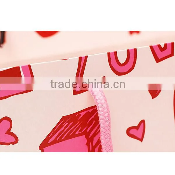 Pink Love Paper Bag For Gift