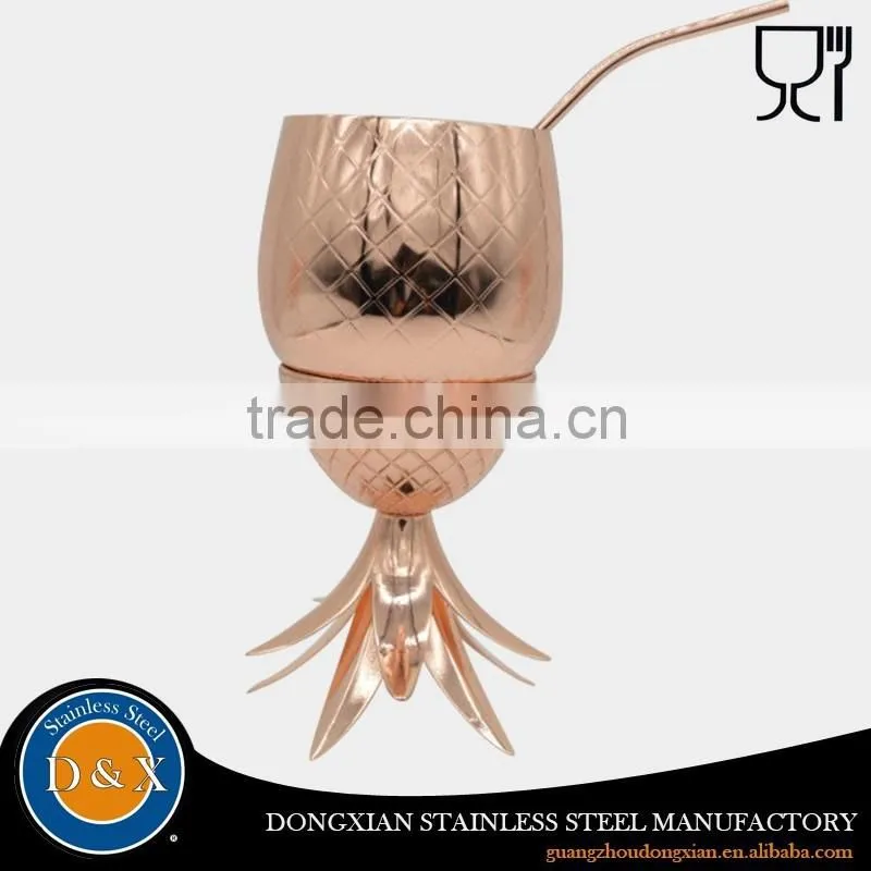 china custom design stainless steel copper pineapple cup