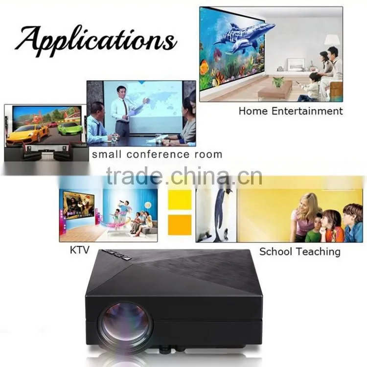 Hot selling GM60 Portable Mini Home theater LED Projector support WiFi connect , with HDMI USB AV VGA SD port