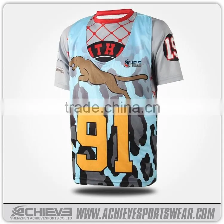 2016 Professional dye Sublimation sportswear reversible custom made lacrosse jersey