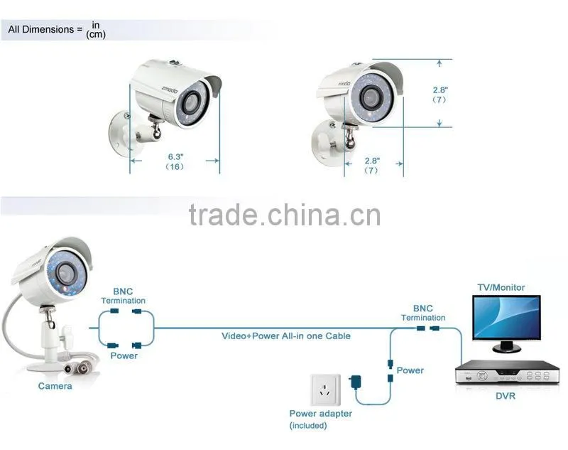 Zmodo 8CH 960H DVR 700TVL Outdoor Camera System