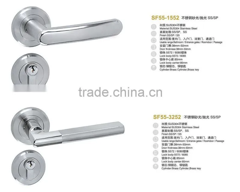 High-quality TRI-CIRCLE Stainless steel wholesale household anti-theft double sided door handle locks, stainless steel handles