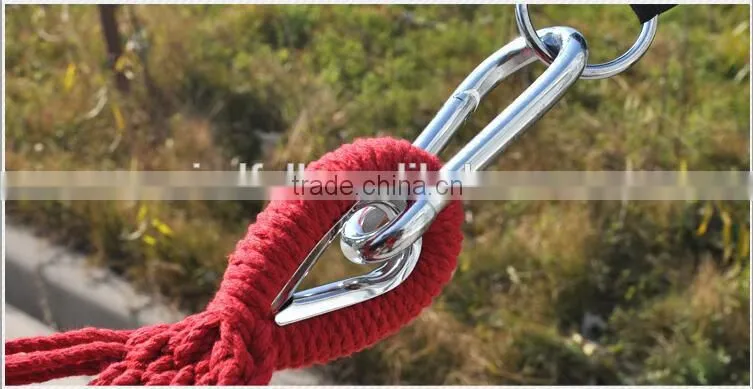 Retail Custom Logo Single Cotton Outdoor Hammock with Rope