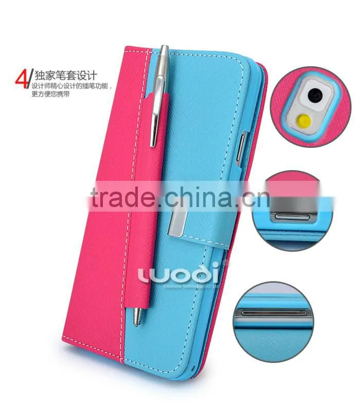 hit color series cross grain leather case for Samsung note3