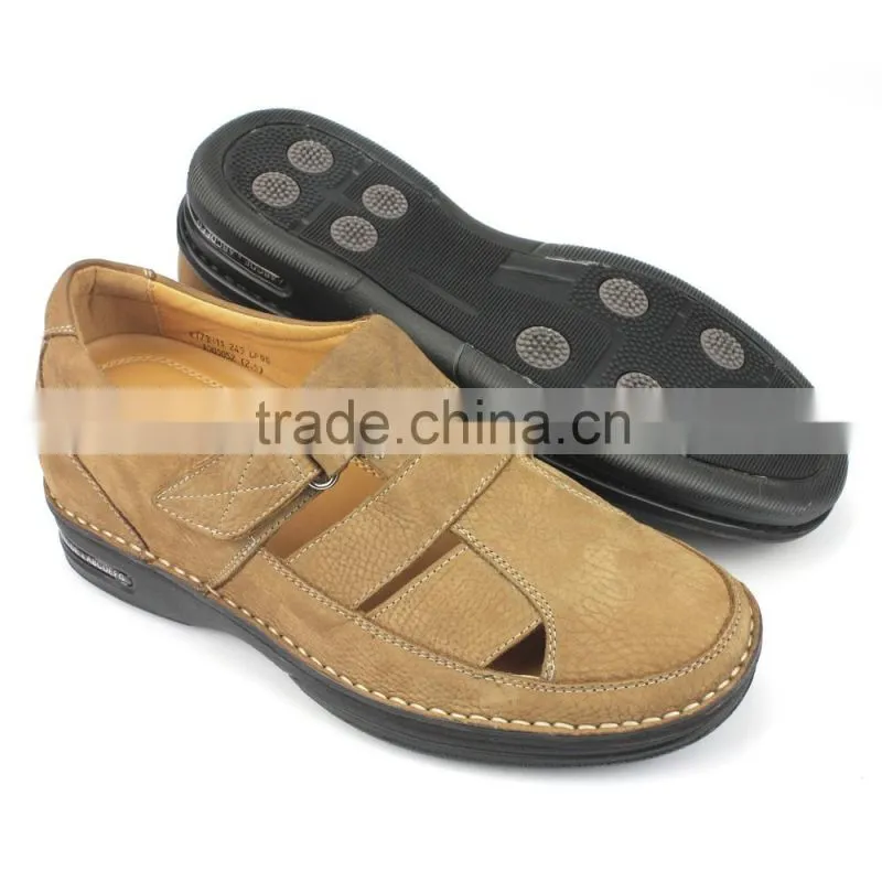 2016 summer height increasing style genuine leather men sandals