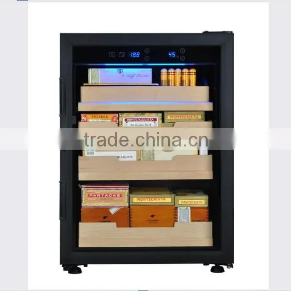 double layers LOW-E(UV protected) glass door Black Wooden Cigar Cellar