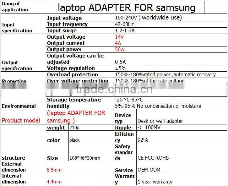 power adapter for led light AC DC Adapter 14V 3A for LCD Screen Monitor adapter power supply