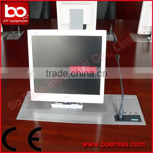 SASO Approved Motorized Monitor Lift with Microphone for Conference Table